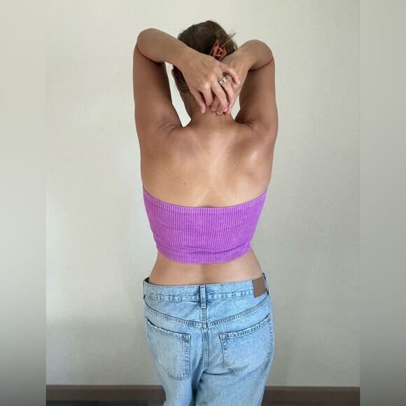 Urban Outfitters Ribbed Tube Top Purple Large Streetwear Party - Picture 5 of 9